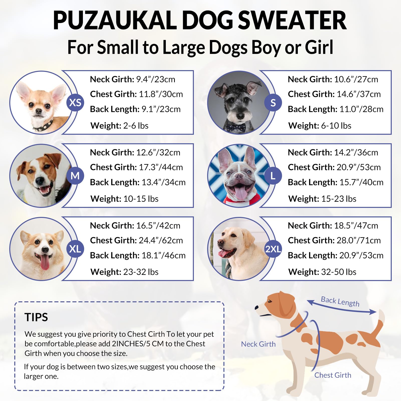 PUZAUKAL sleeveless dog sweater allows full range of motion