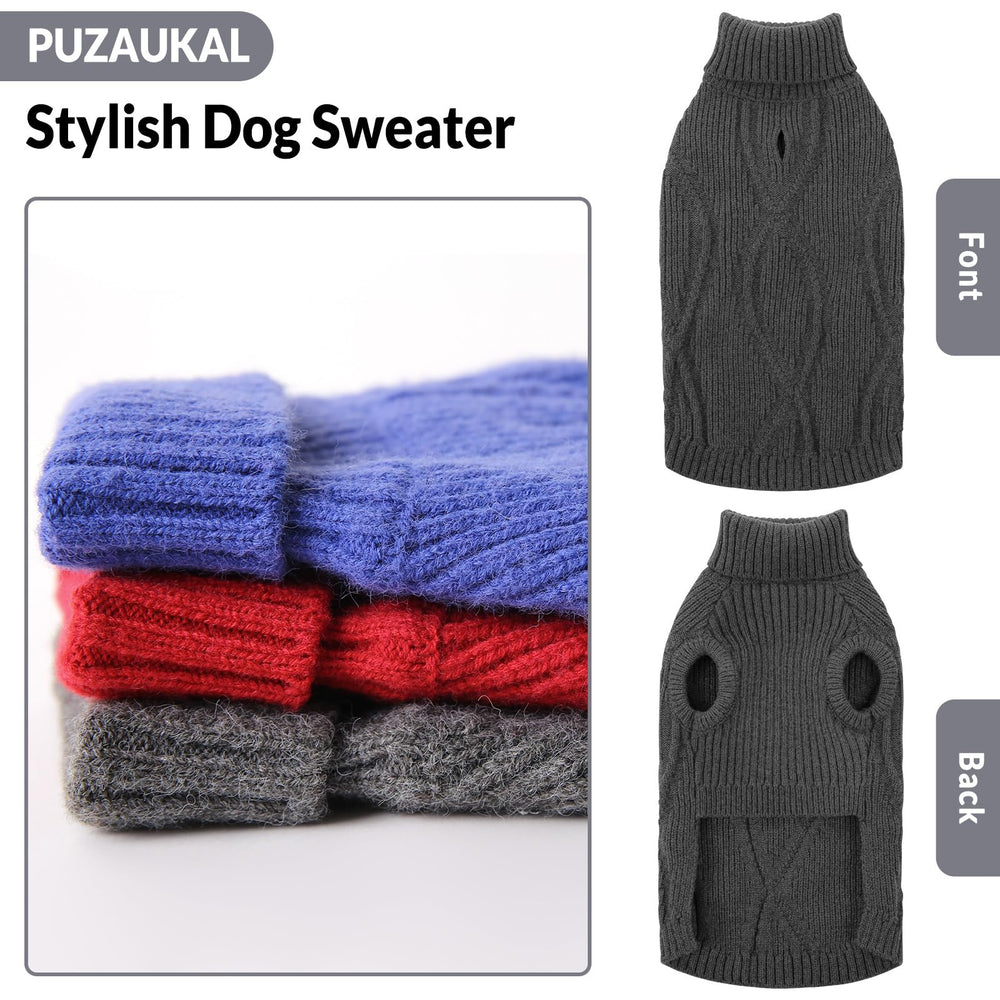 PUZAUKAL dog sweater texture closeup showcases ultra-soft knit for sensitive skin comfort