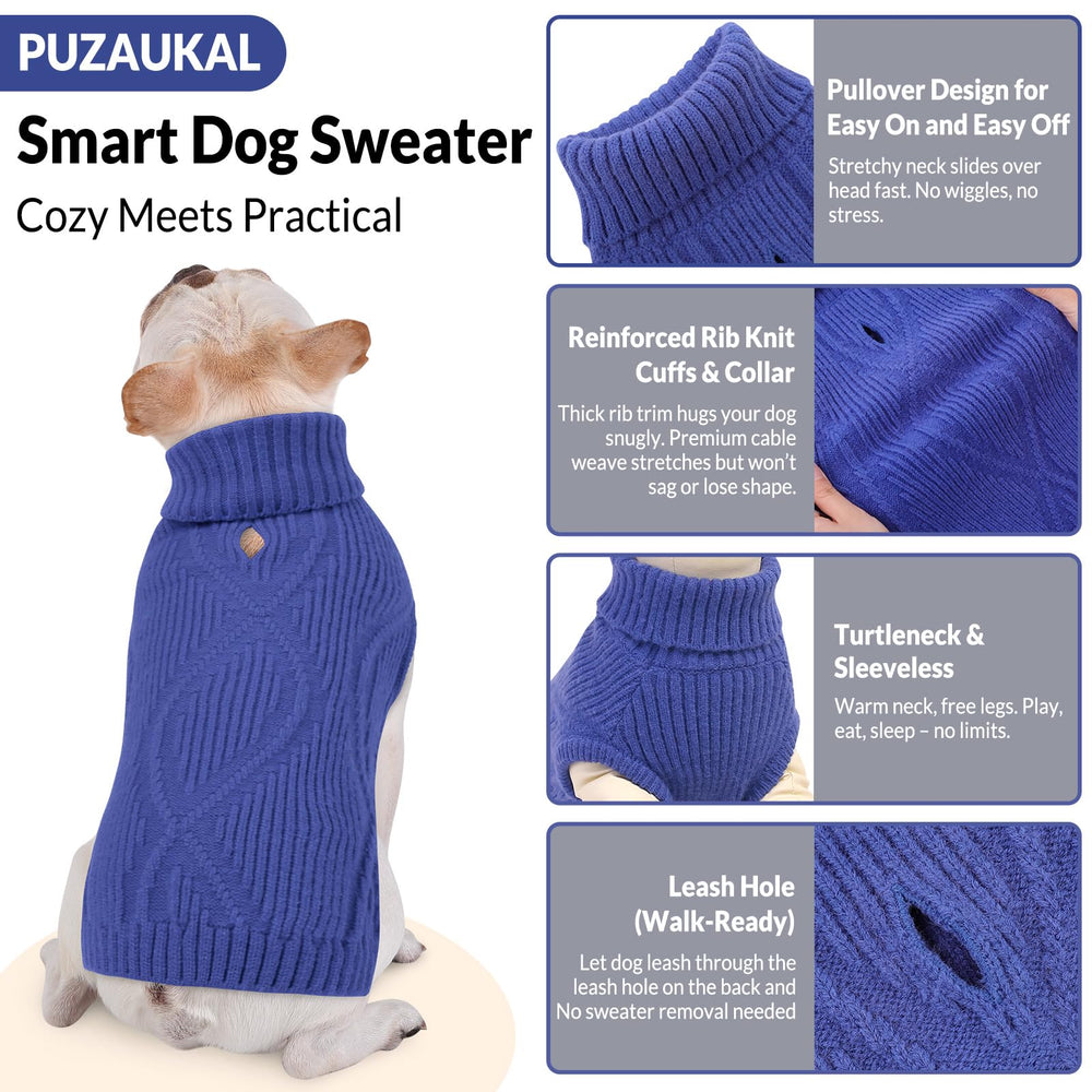 PUZAUKAL cable-knit sweater with turtleneck and cuffs for snug fit