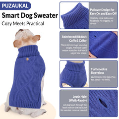 PUZAUKAL cable-knit sweater with turtleneck and cuffs for snug fit