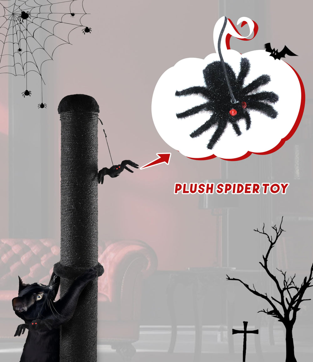 PuzzlePaw Gothic cat scratching post assembly guide shows quick setup in minutes.