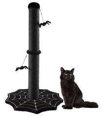PuzzlePaw Gothic cat scratching post base provides stable footing for vigorous scratching sessions.
