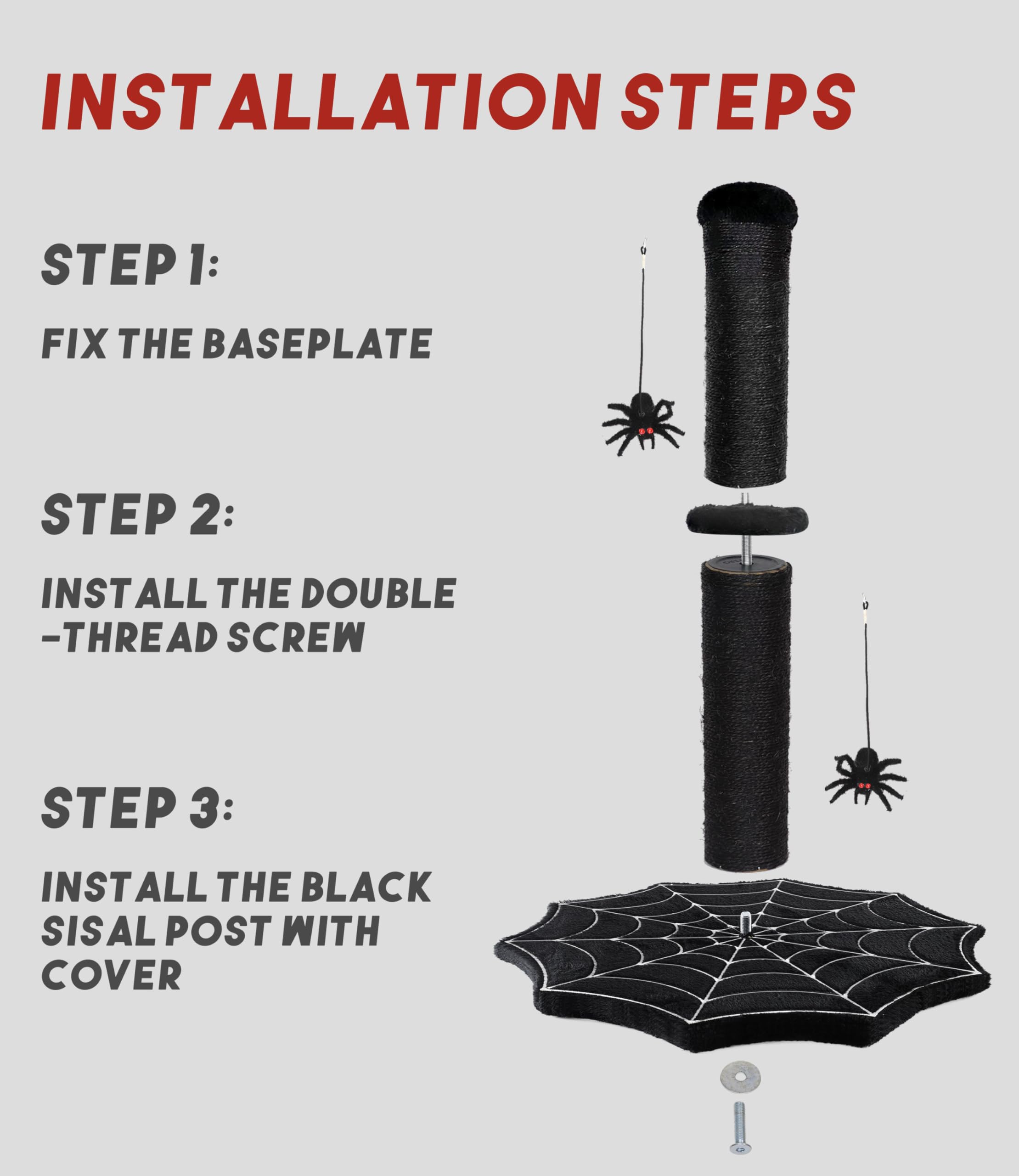 PuzzlePaw Gothic cat post durable surface for daily claw shredding and long-lasting use.