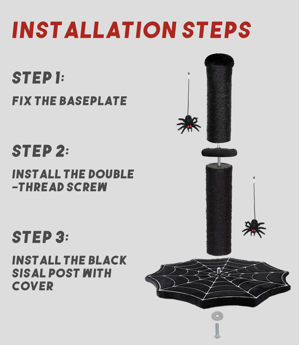 PuzzlePaw Gothic cat post durable surface for daily claw shredding and long-lasting use.