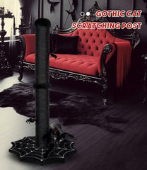 PuzzlePaw gothic-cat-scratching-post-spider-toy-1 plush spider toy encourages interactive play.