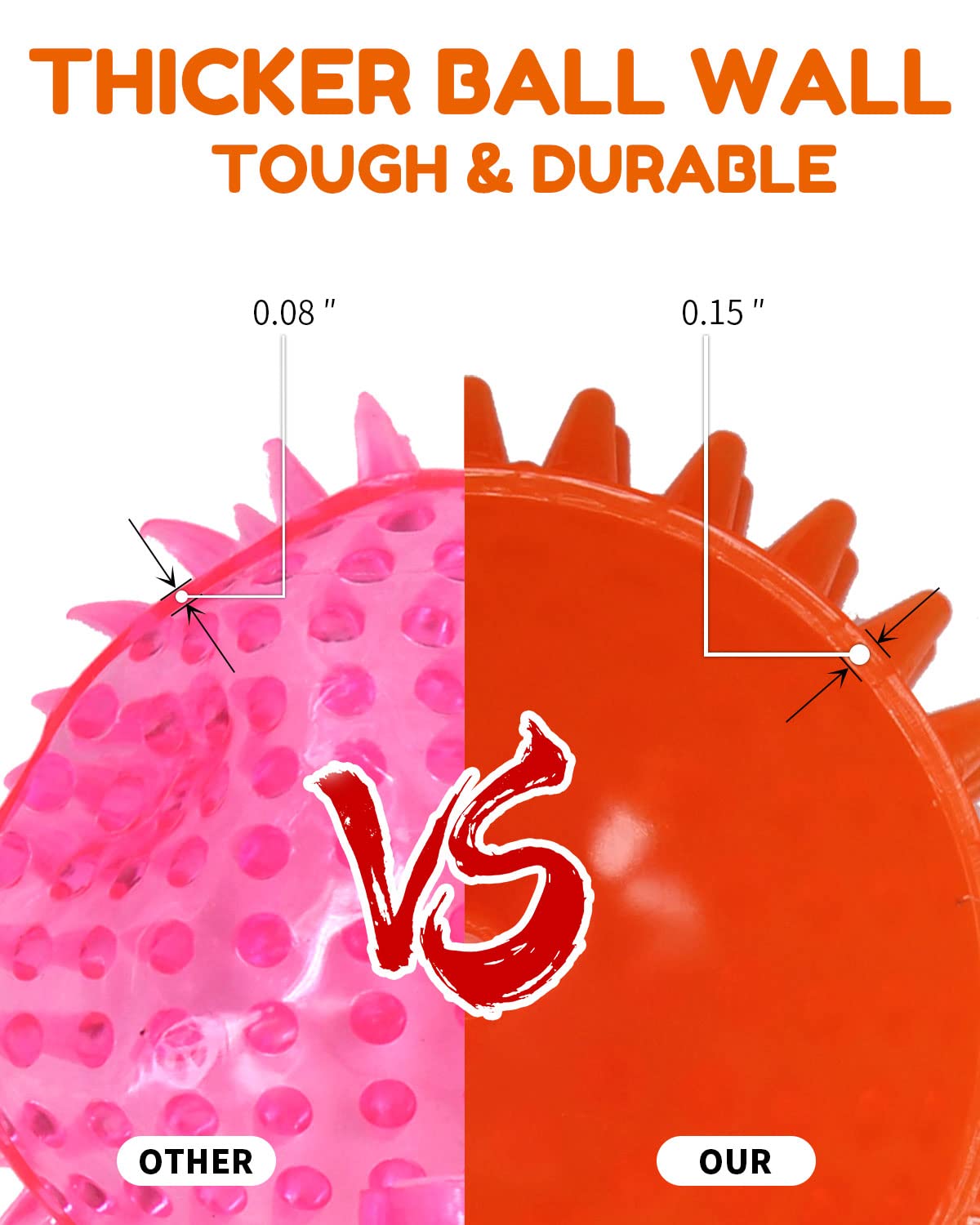 Pweituoet colorful squeaker ball enhances visibility and interactive play for dogs.