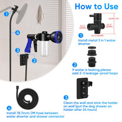 PWEZON 6-6ft hose extended for thorough rinsing and reach