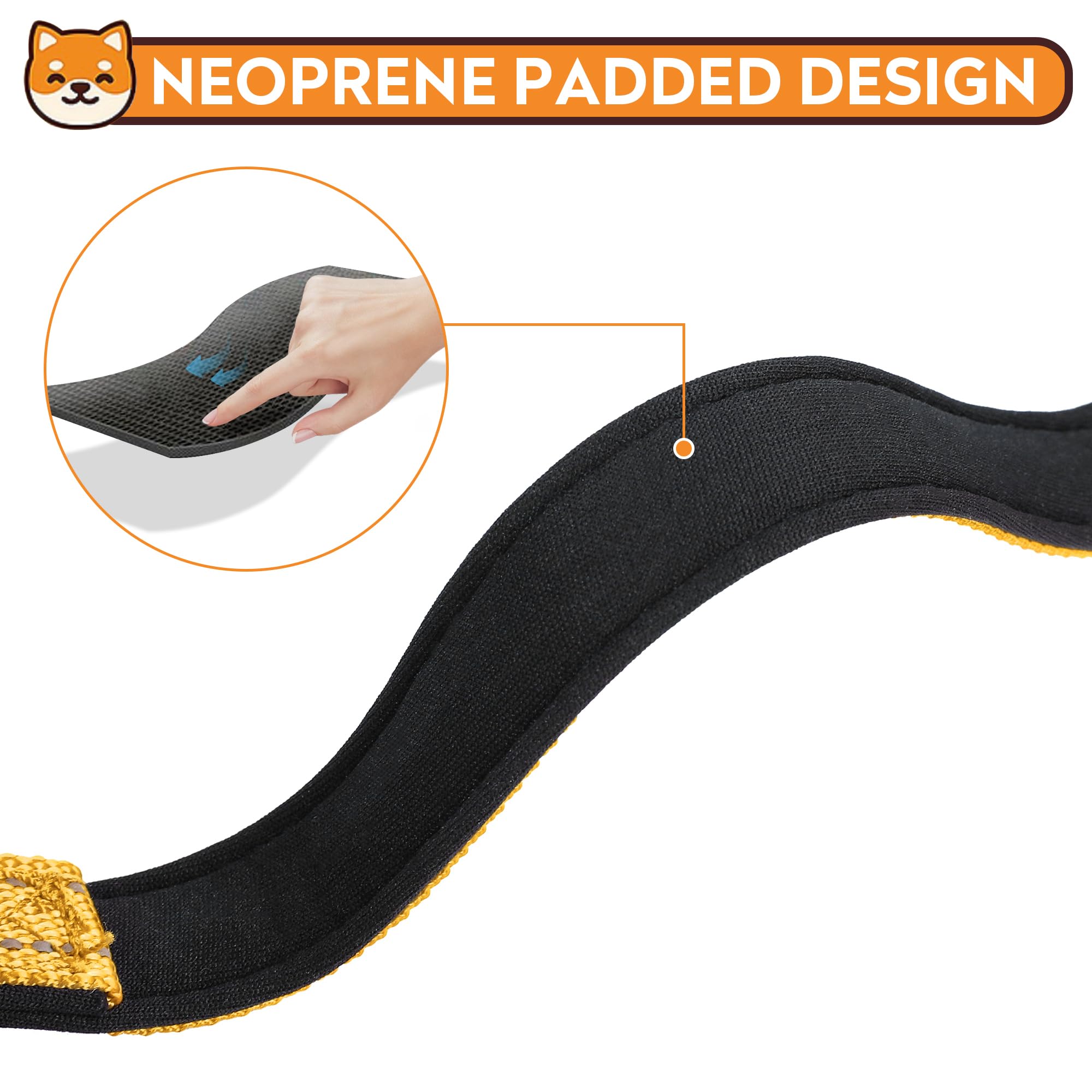 PWOD breathable nylon strap yellow back view emphasizes lightweight durability