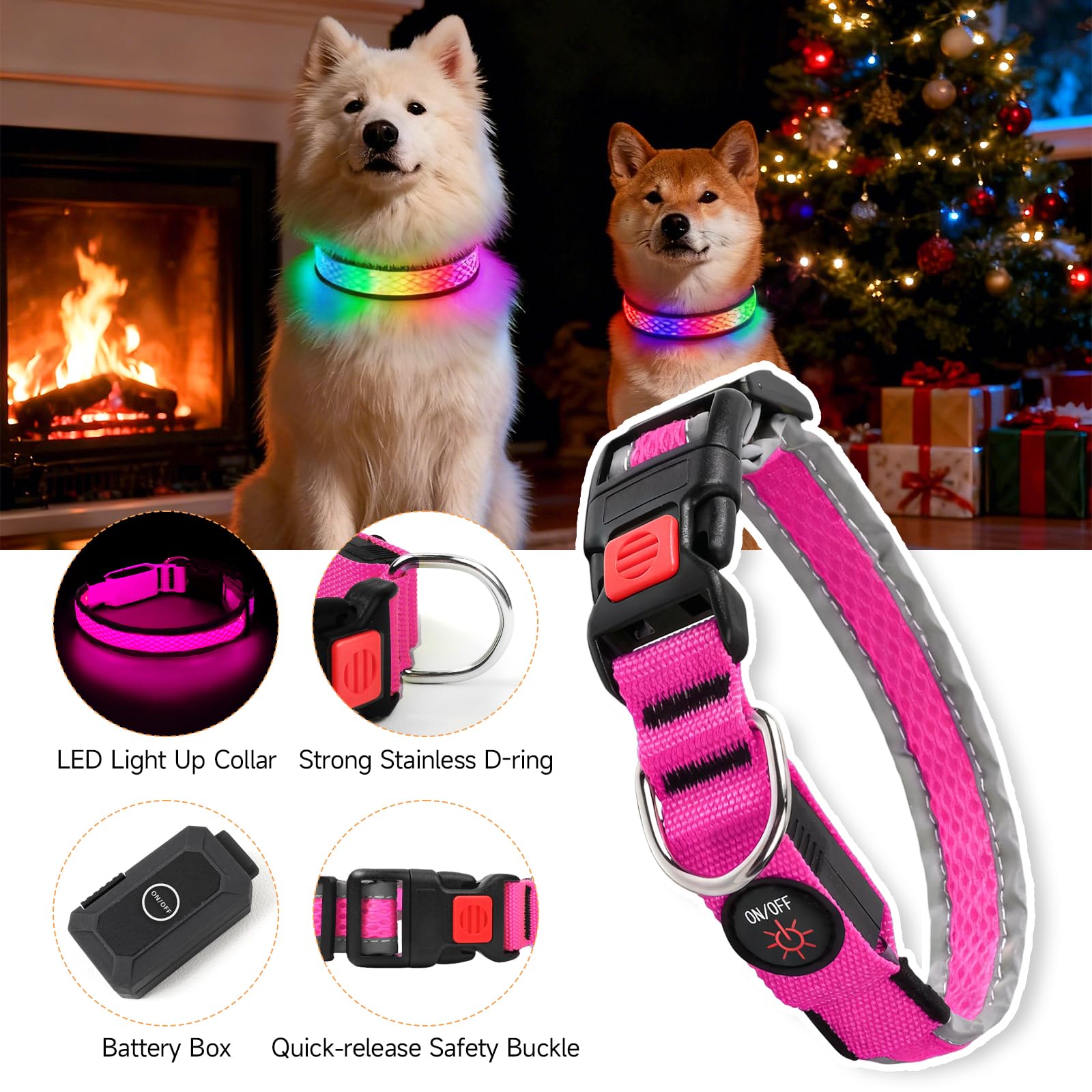 Collar PWOD con 9 modos de iluminación para diversos entornos