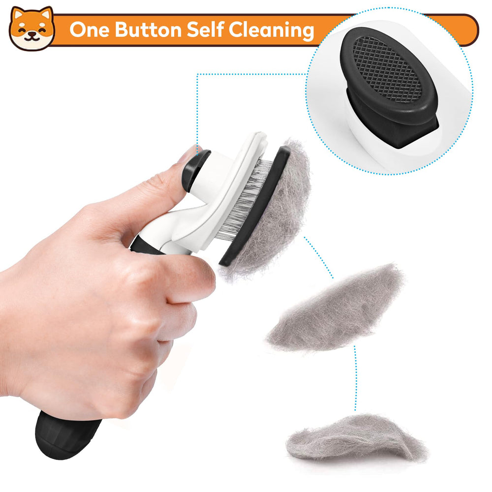 PWOD Dog and Cat Brush ergonomic handle improves grooming comfort.