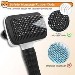 PWOD Dog and Cat Brush massaging tips provide gentle grooming sessions.