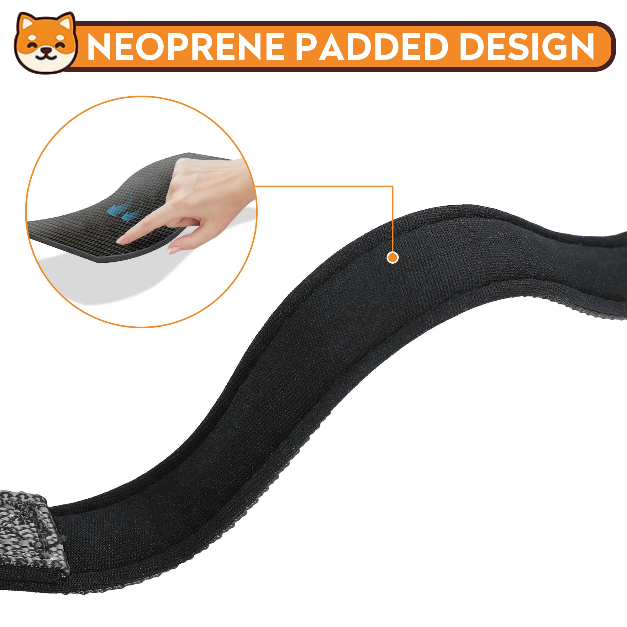 PWOD reflective dog collar adjustable buckle ensures perfect fit.