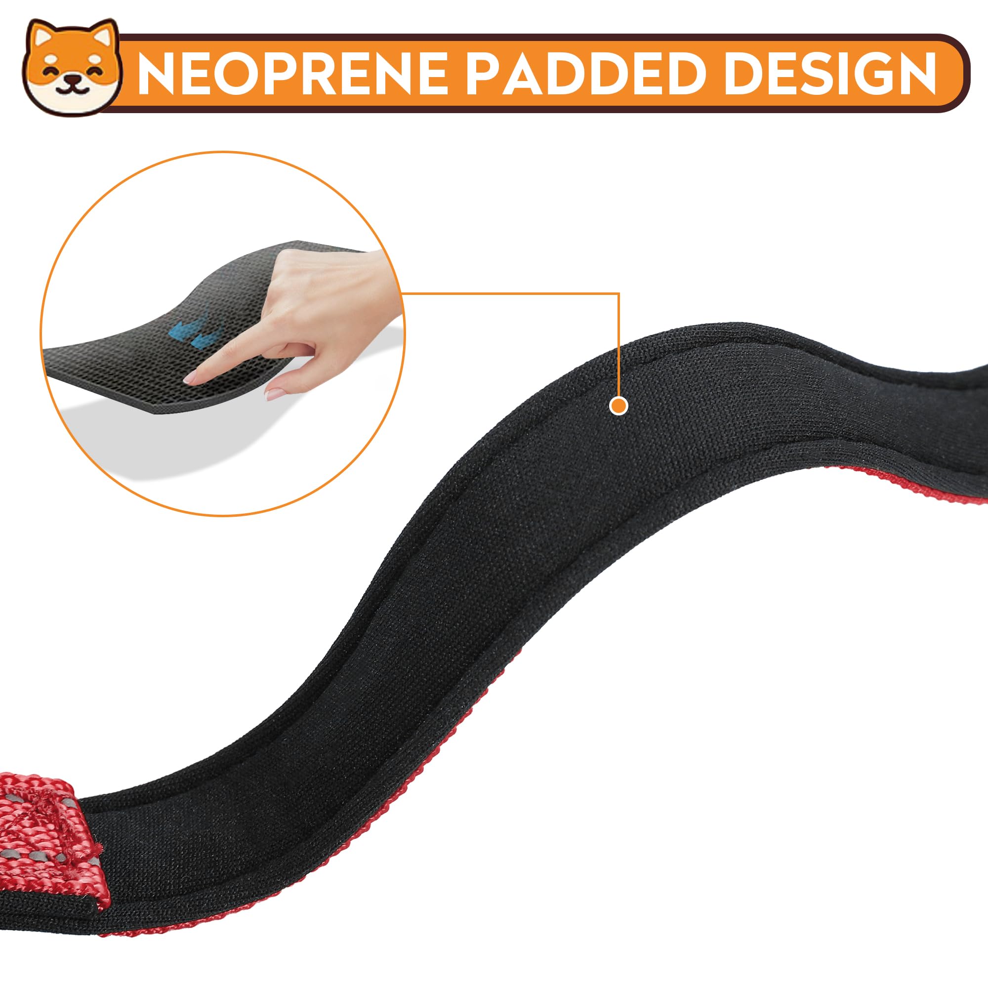 PWOD Reflective Dog Collar with adjustable quick-release buckle for easy on off.