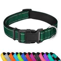 PWOD Reflective Dog Collar front view with 360° reflectivity for night visibility