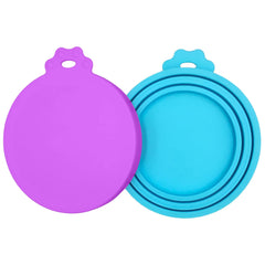 PWOD silicone universal lid blue on a can shows tight seal for dog food