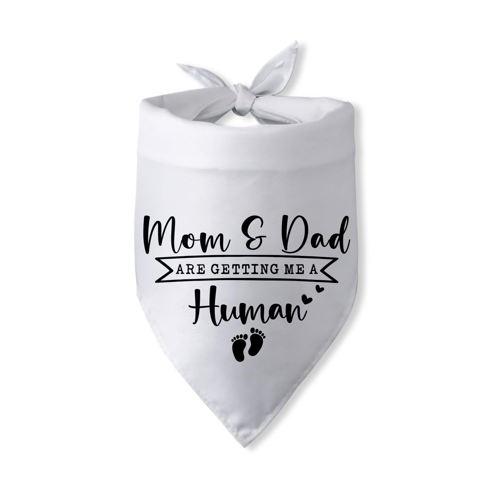 Pwrlveiut dog bandana closeup showing pregnancy announcement-ready design for adorable reveals