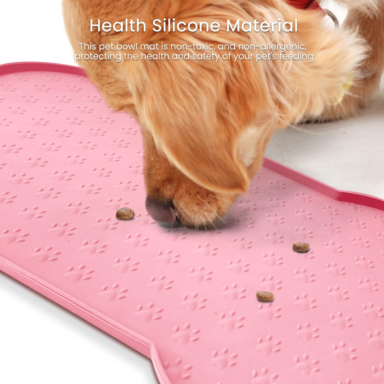 PWTAA dishwasher-safe pet mat cleans quickly after meals.