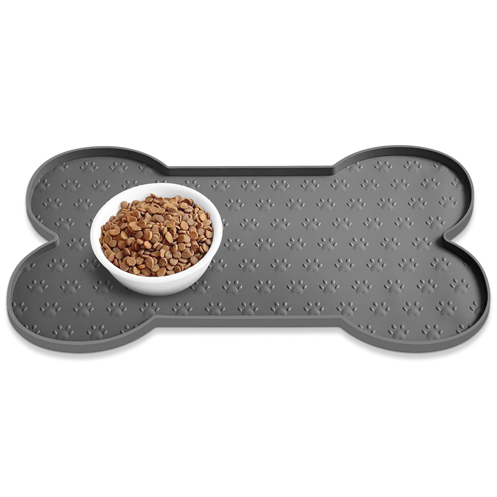 PWTAA dog food mat anti-slip keeps bowls steady during meals.
