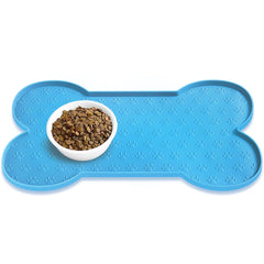 PWTAA dog-food-mat main setup with two bowls, anti-slip stability during meals.