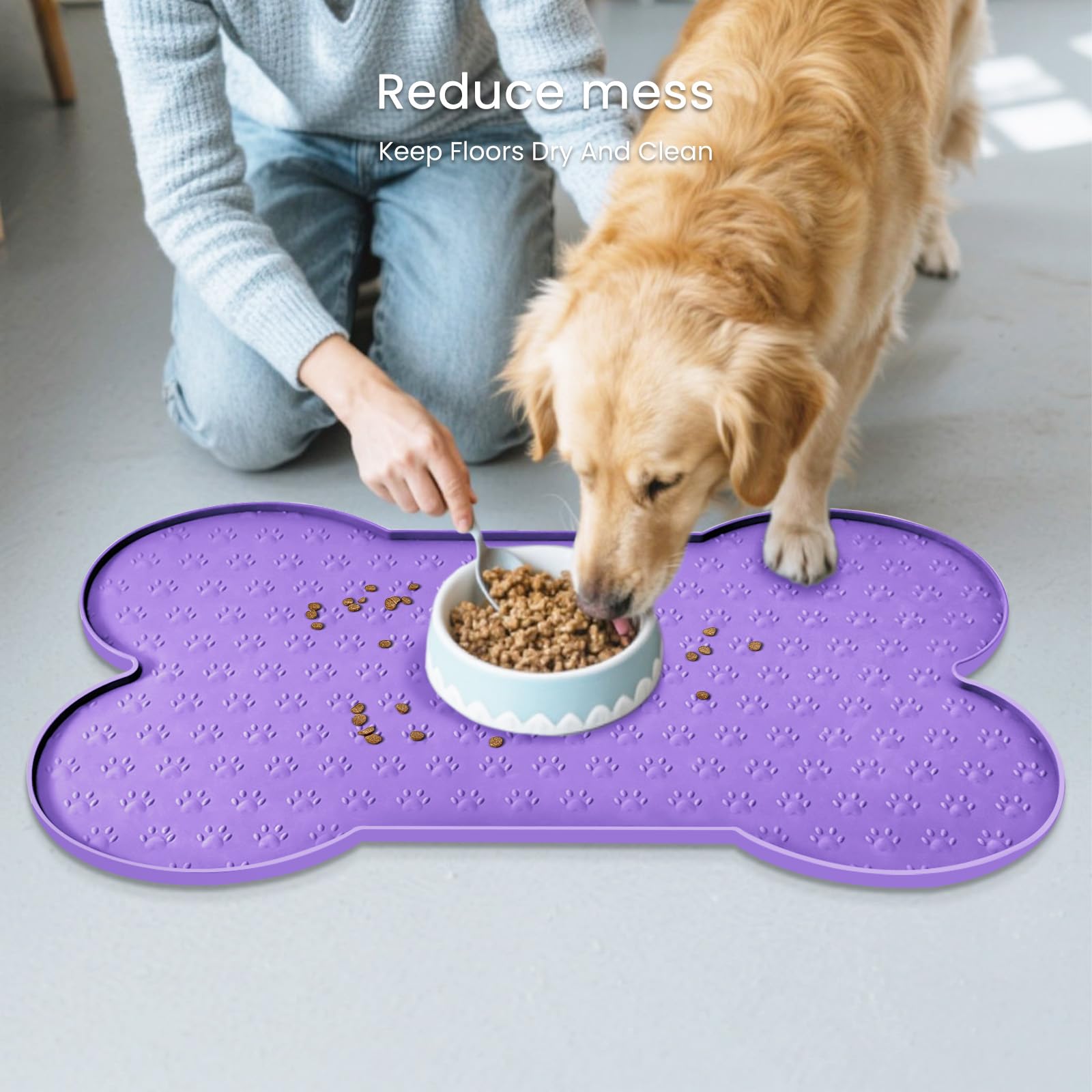 PWTAA Dog Food Mat non-toxic silicone ensures safe pet dining.