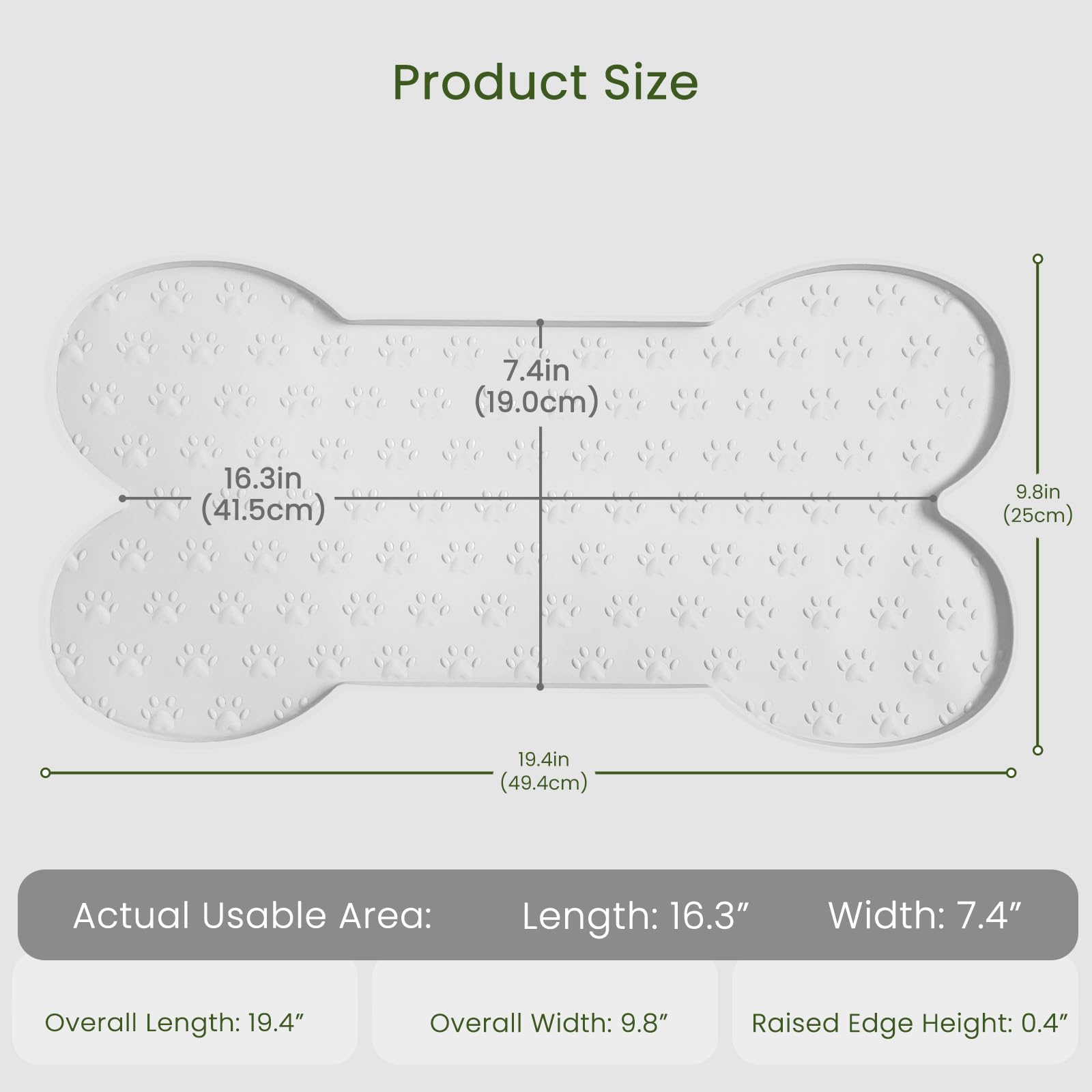 PWTAA dog food mat raised edge closeup showing spill containment