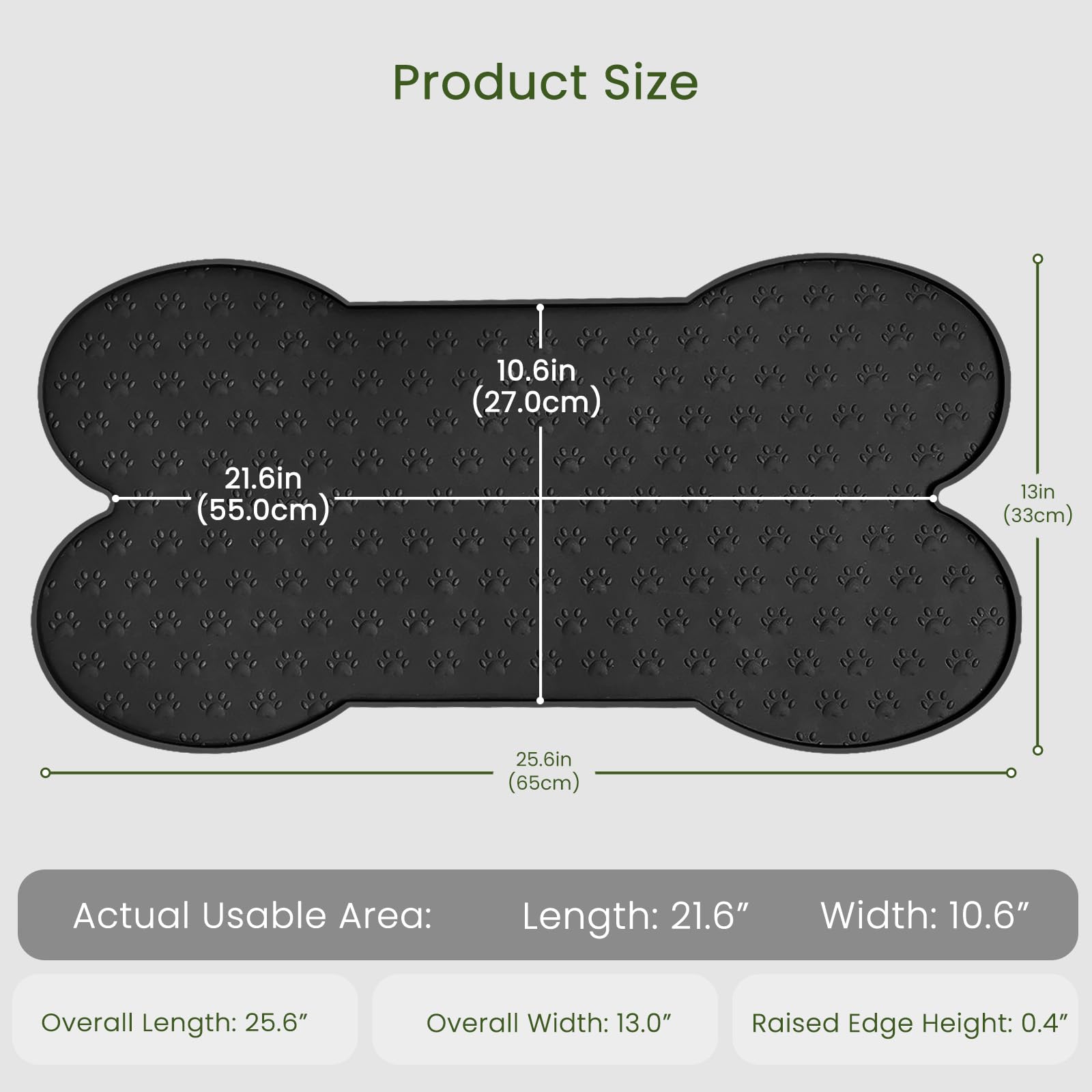 PWTAA dog food mat raised-edge design contains food and water