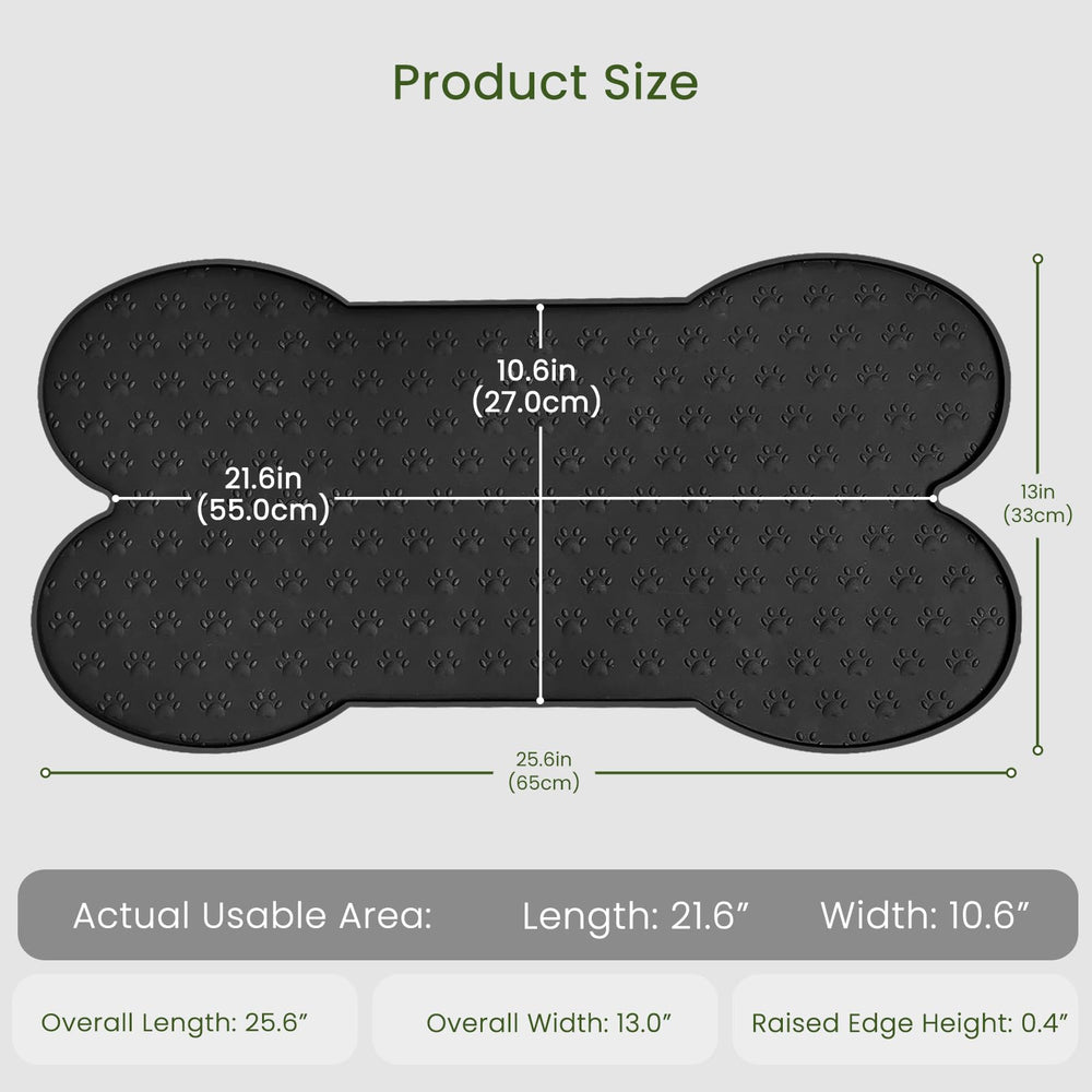 PWTAA dog food mat raised-edge design contains food and water
