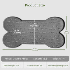 PWTAA dog food mat raised edge prevents spills onto the floor.