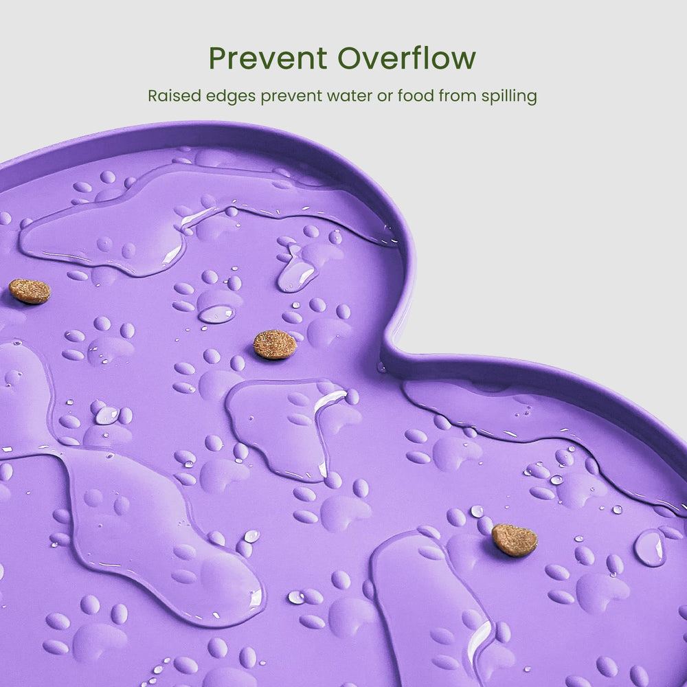 PWTAA Dog Food Mat size 19-4x9-8 offers ample feeding space.