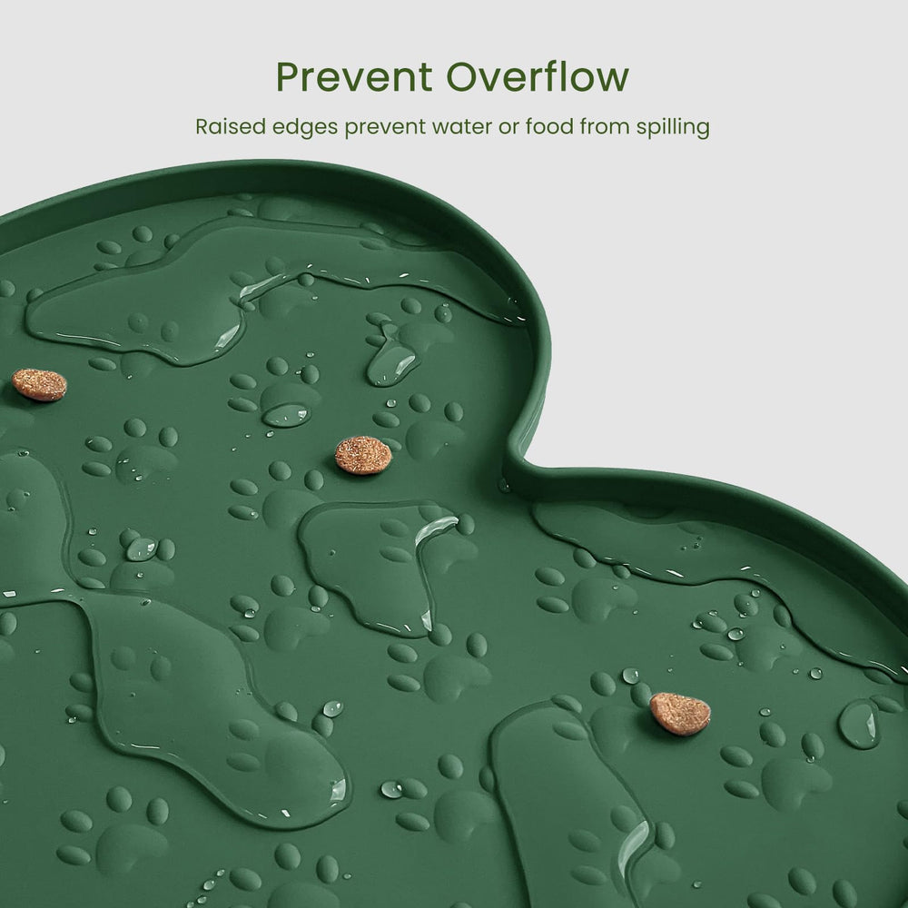 PWTAA dual-bowl setup mat fits two regular bowls for small to medium pets