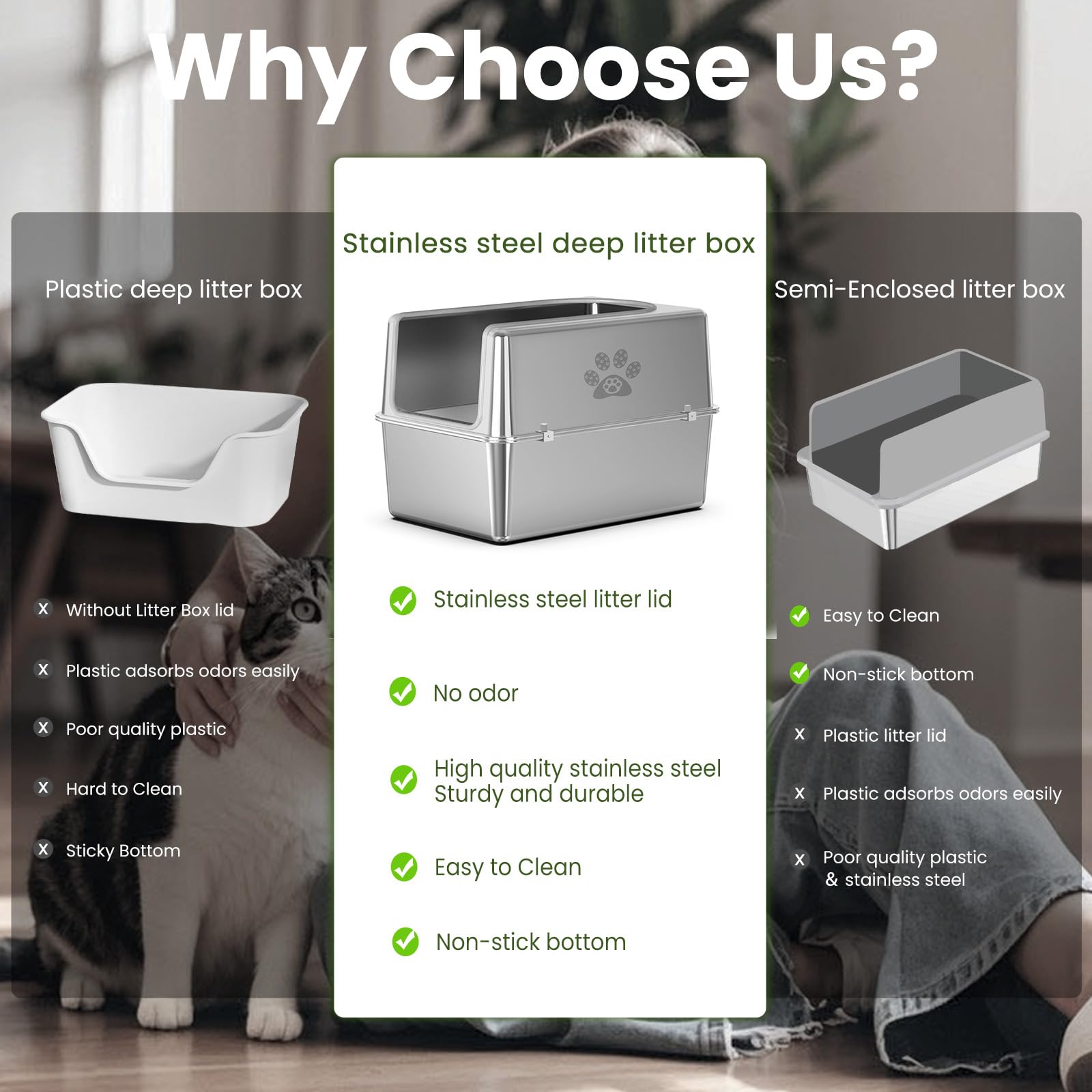 PWTAA durable stainless-steel build resists rust and claw marks for long-lasting use