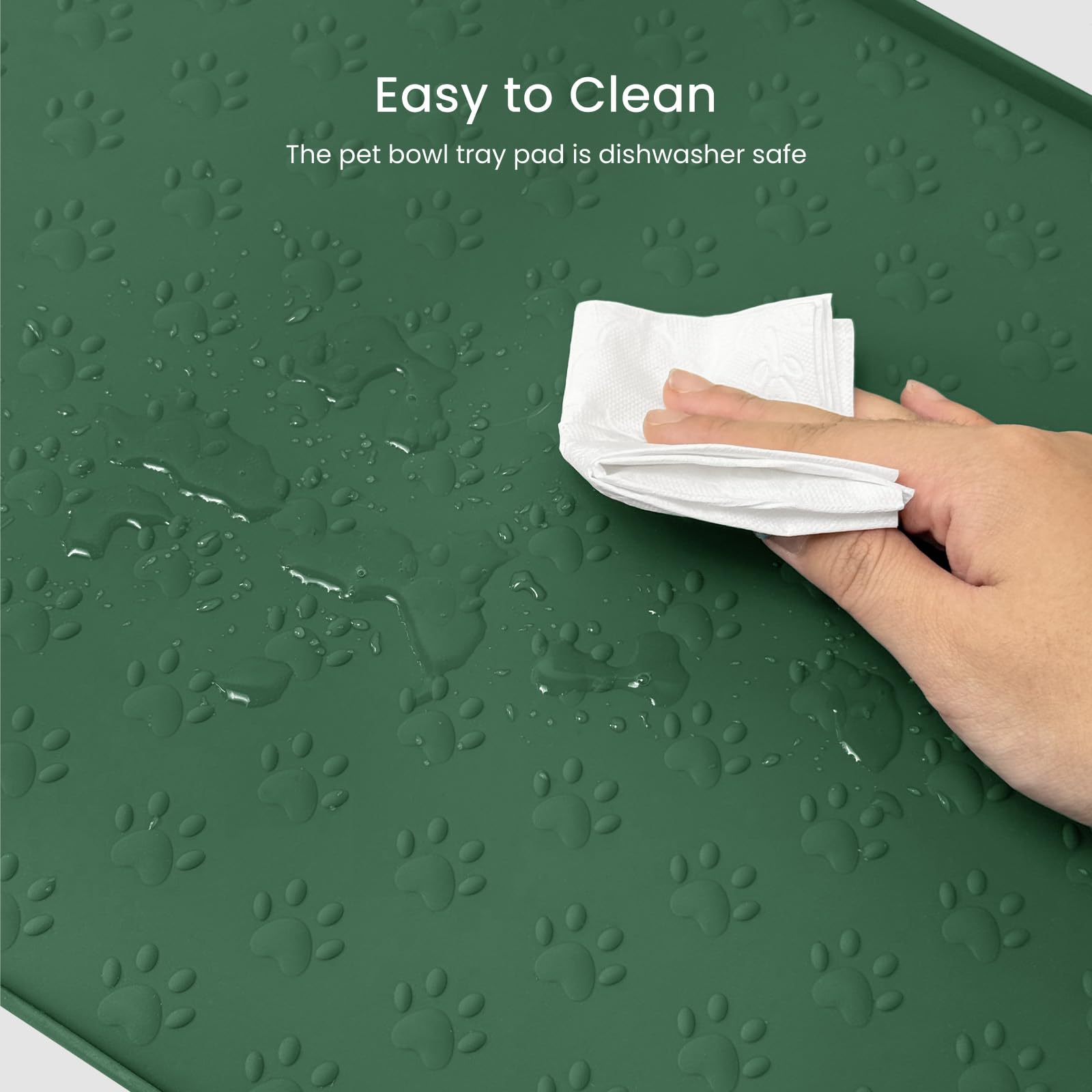 PWTAA easy-clean roll-up mat stores compactly for travel