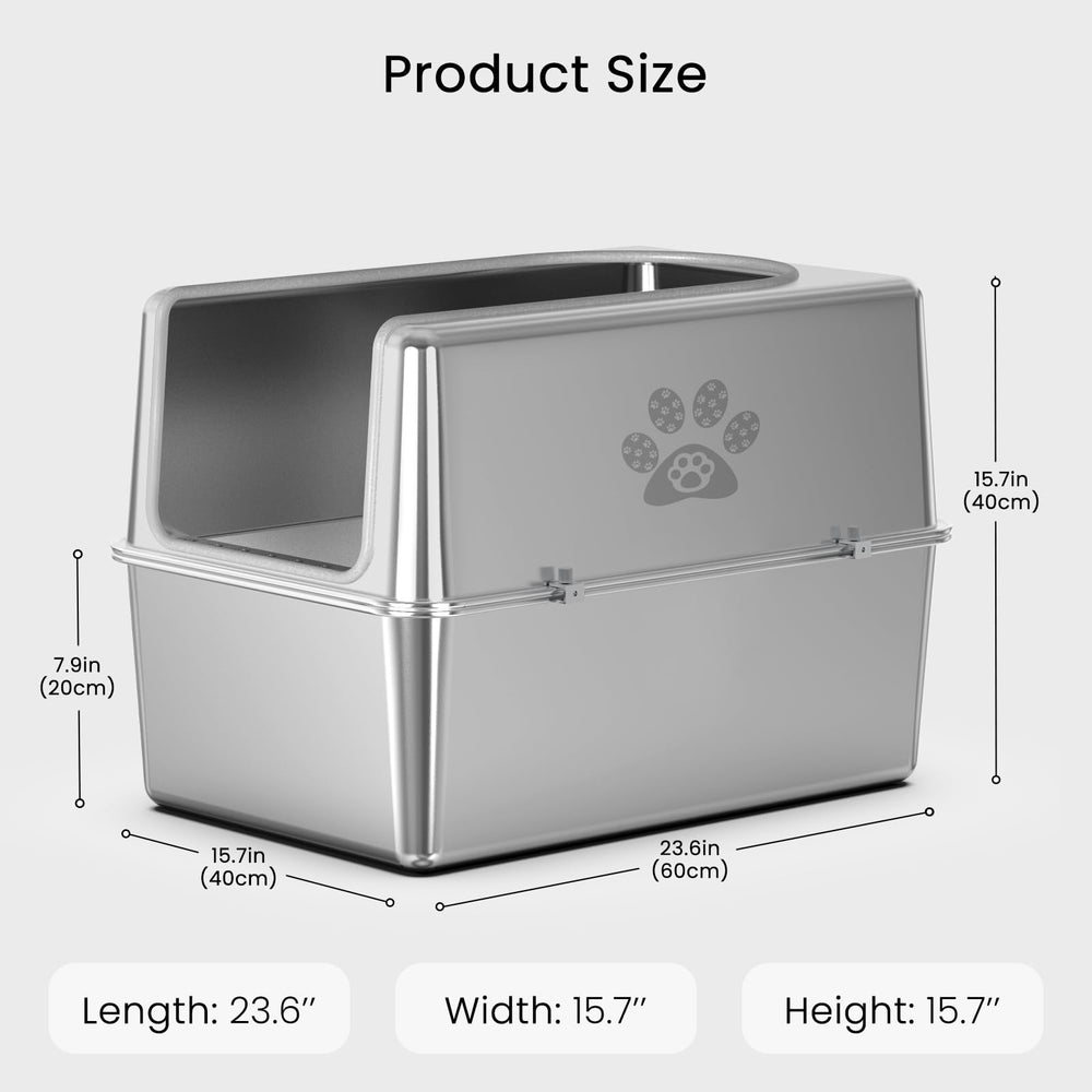 PWTAA high-side leakproof litter box keeps urine and litter inside while protecting privacy