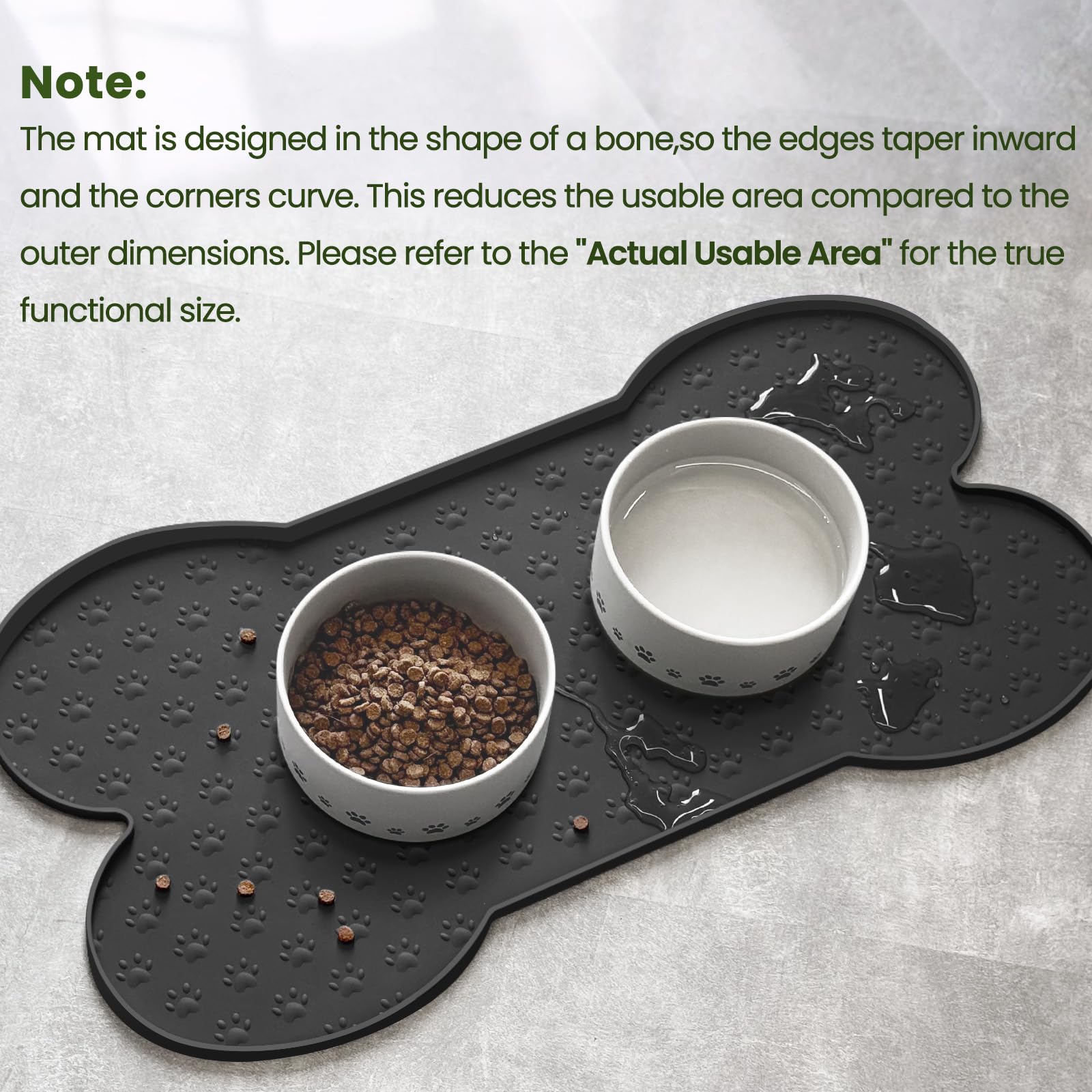 PWTAA multi-purpose pet mat serves as feeder, snack tray, or travel dining