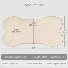 PWTAA raised-edge feeder mat prevents spills while feeding pets.