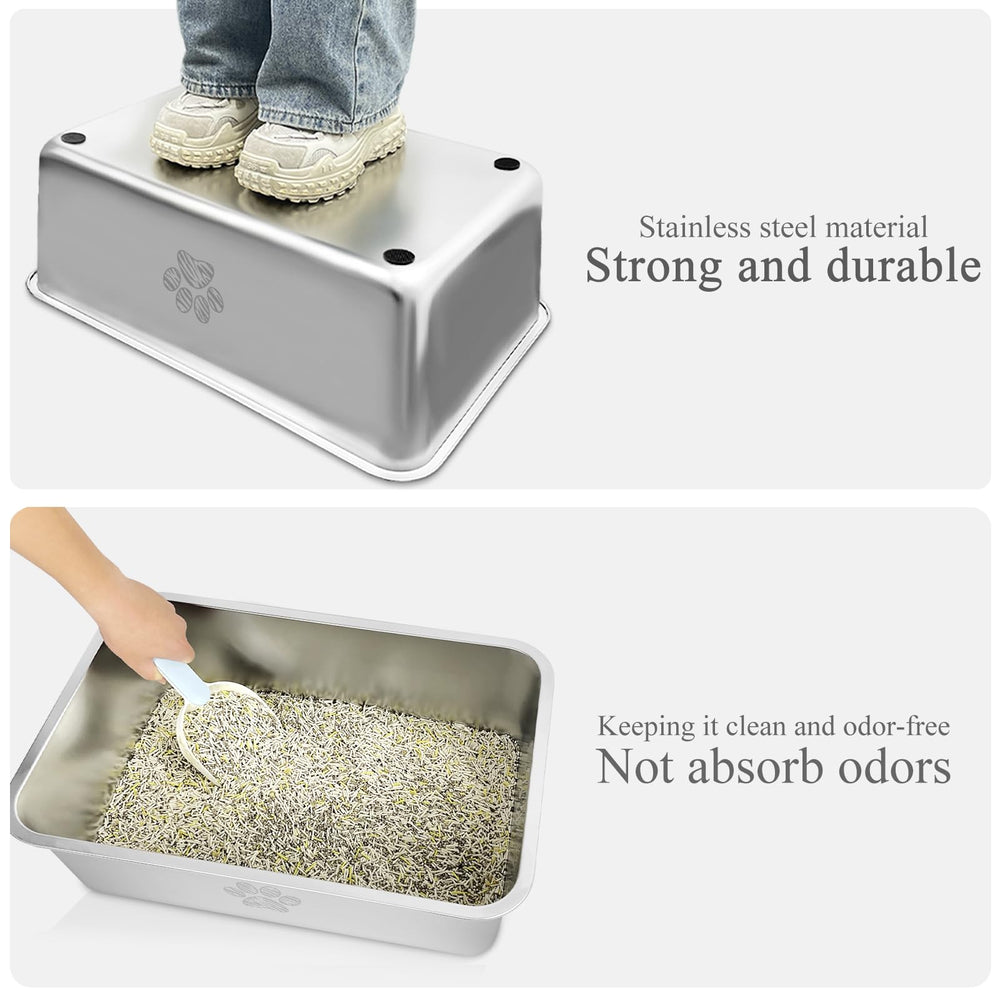 PWTAA litter box rounded corners protect paws and provide safe edges