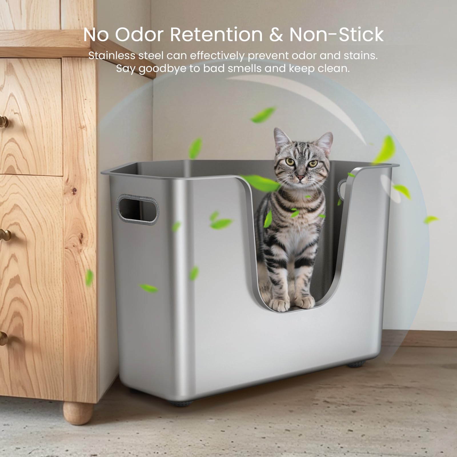 PWTAA metal construction minimizes odor absorption compared to plastic.