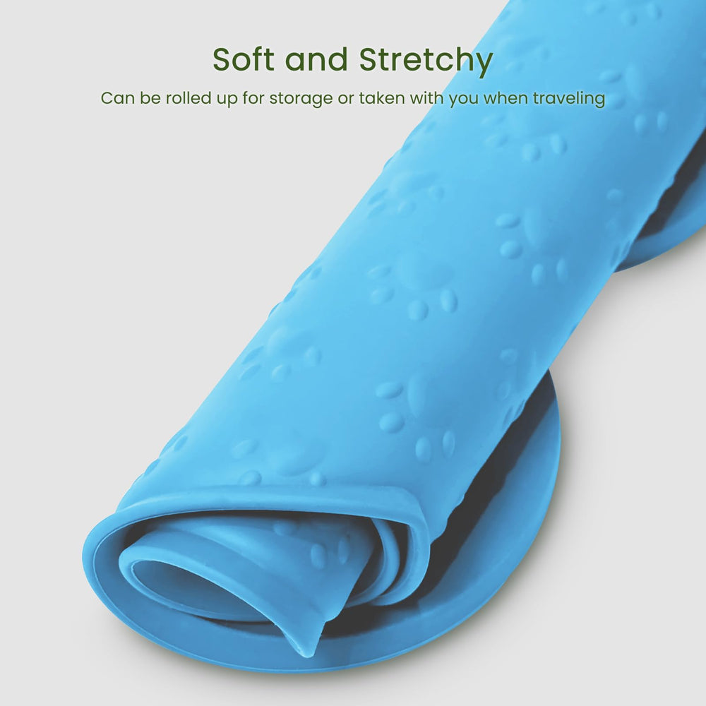 PWTAA travel-friendly roll-up mat for pet meals on the go.