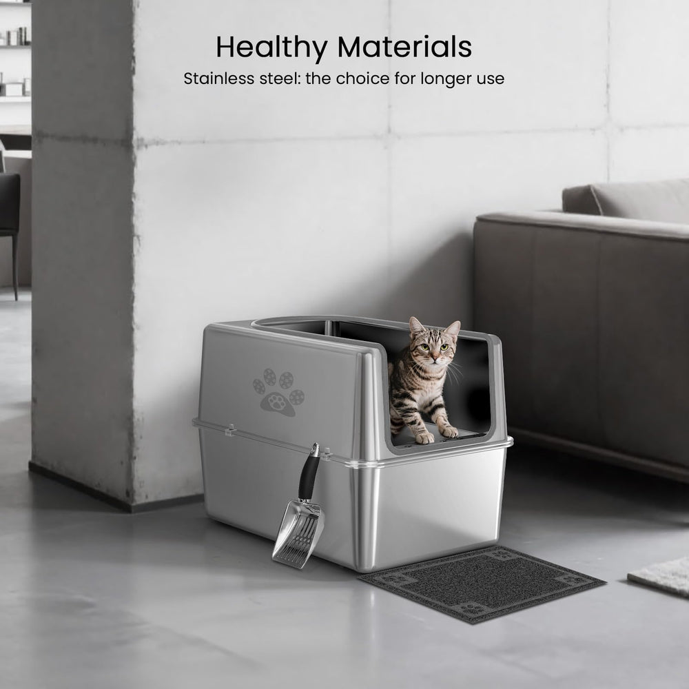 PWTAA XL metal litter box interior space supports large cats and multi-cat households