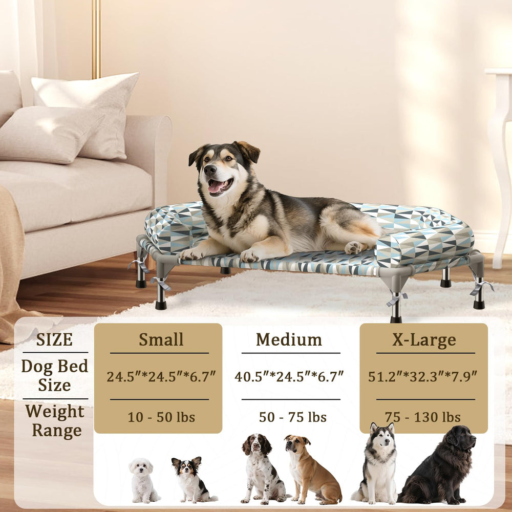 Pyowmgd orthopedic dog bed breathable cotton fabric keeps pets cool.
