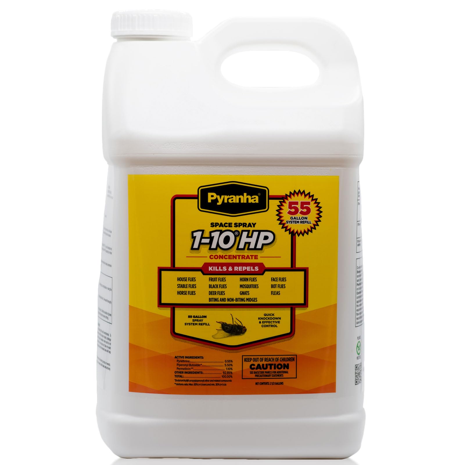 Pyranha 1-10 HP concentrate bottle closeup for barn fly control