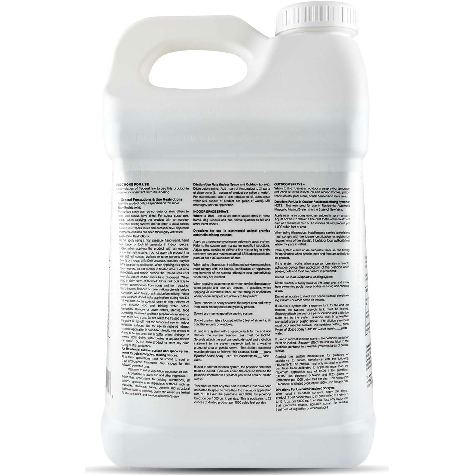 Pyranha 1-10 HP concentrate label detail showing formulation