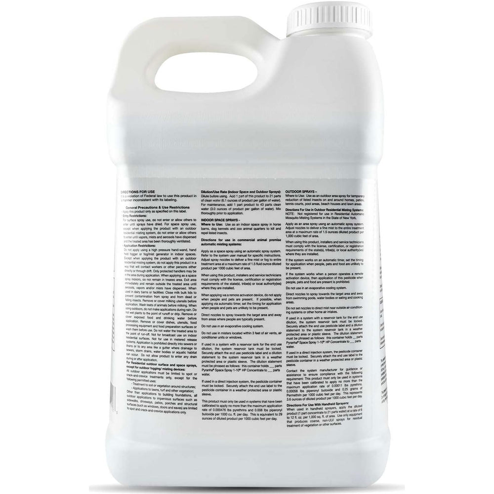 Pyranha 1-10 HP concentrate label detail showing formulation