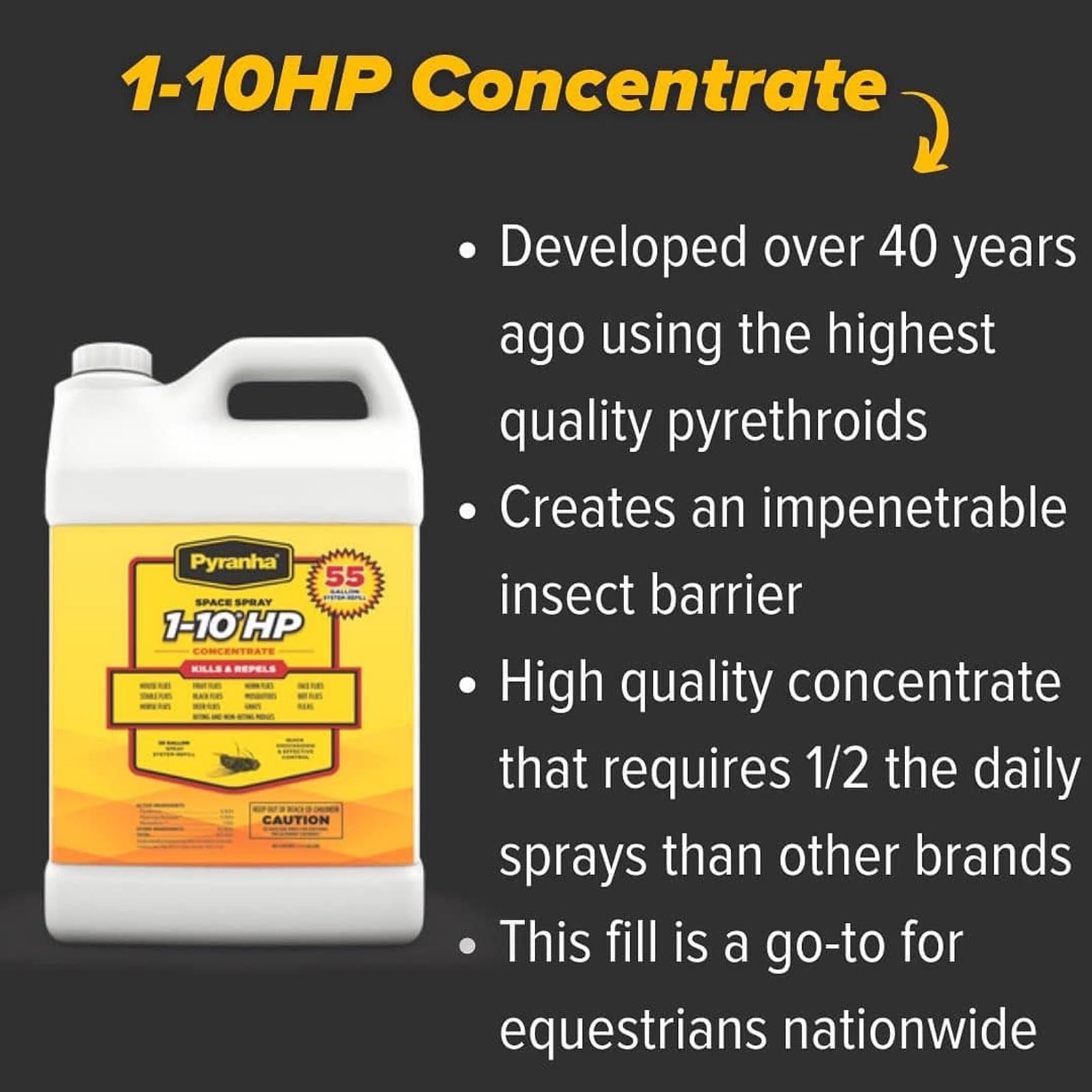 Pyranha 1-10 HP concentrate connected to 55-gallon spray system