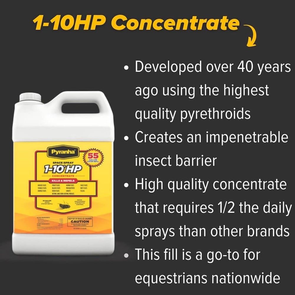 Pyranha 1-10 HP concentrate connected to 55-gallon spray system