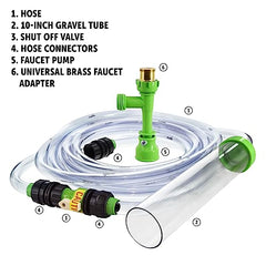 Python drain-to-sink feature helps empty tanks neatly with minimal spills.