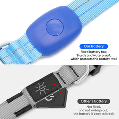 PZRLit adjustable dog collar blue fit for small to large dogs.