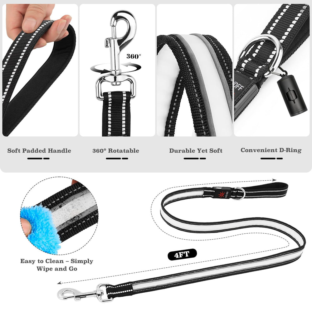 PZRLit light up dog leash Type-C recharge keeps you ready for long night walks.