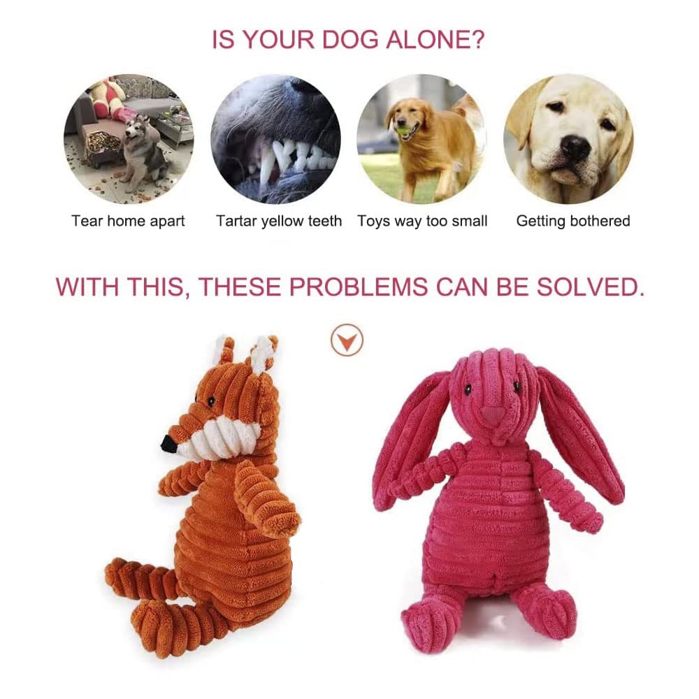 Q.Y.HOME squeaky plush dog toy large-breed play demonstrates durable chew sessions