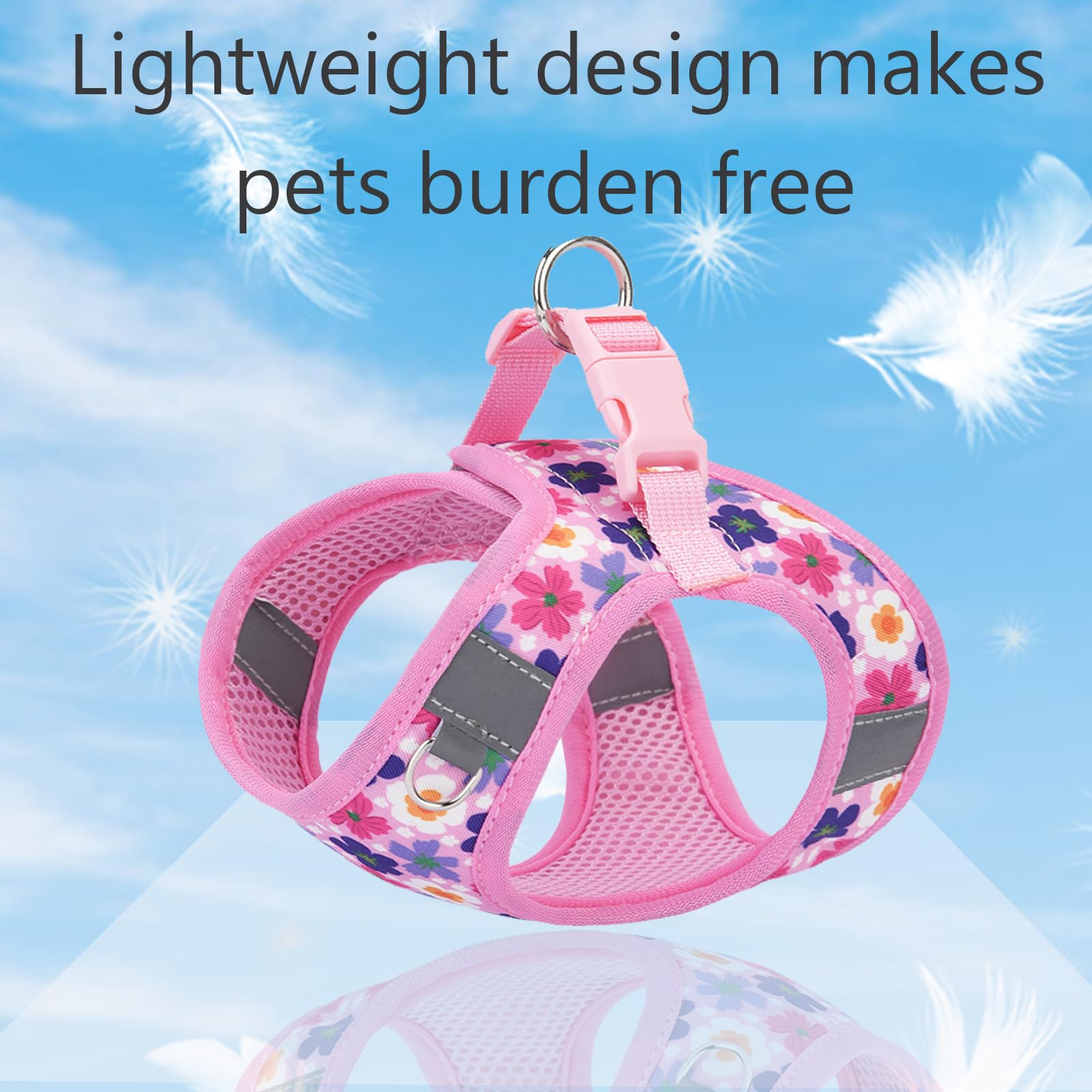 QAORD XXS dog harness pink size chart reference ensures proper fit